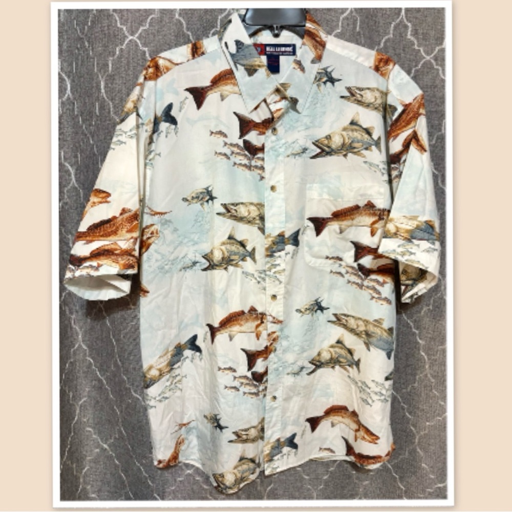 Men’s Reel Legends Performance Shirt ~ Performance Graphic Button-Up Shirt
